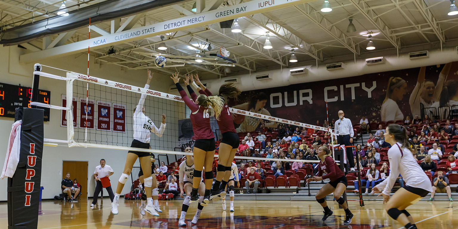 A volleyball game in The Jungle.